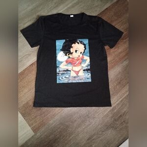 Betty Boop Black Tee with Red Graphic